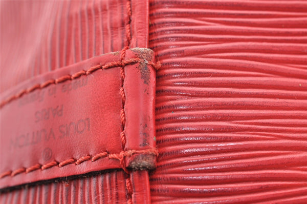 Authentic Louis Vuitton Epi Petit Noe Shoulder Drawstring Bag M44107 Red 5809I