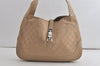 Authentic GUCCI Jackie Shoulder Hand Bag GG Canvas Leather 0013346 Beige 5812K