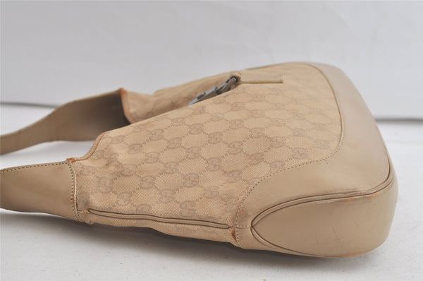 Authentic GUCCI Jackie Shoulder Hand Bag GG Canvas Leather 0013346 Beige 5812K