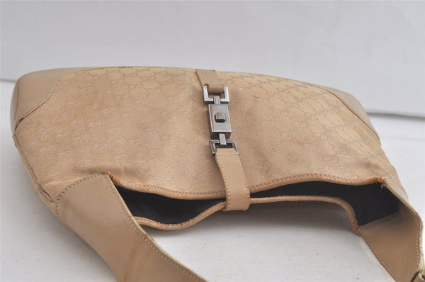 Authentic GUCCI Jackie Shoulder Hand Bag GG Canvas Leather 0013346 Beige 5812K
