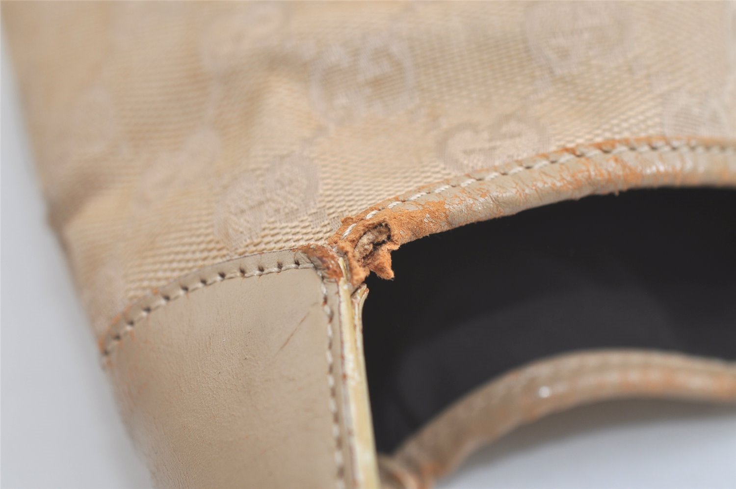 Authentic GUCCI Jackie Shoulder Hand Bag GG Canvas Leather 0013346 Beige 5812K