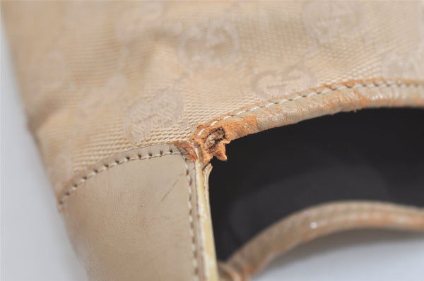 Authentic GUCCI Jackie Shoulder Hand Bag GG Canvas Leather 0013346 Beige 5812K