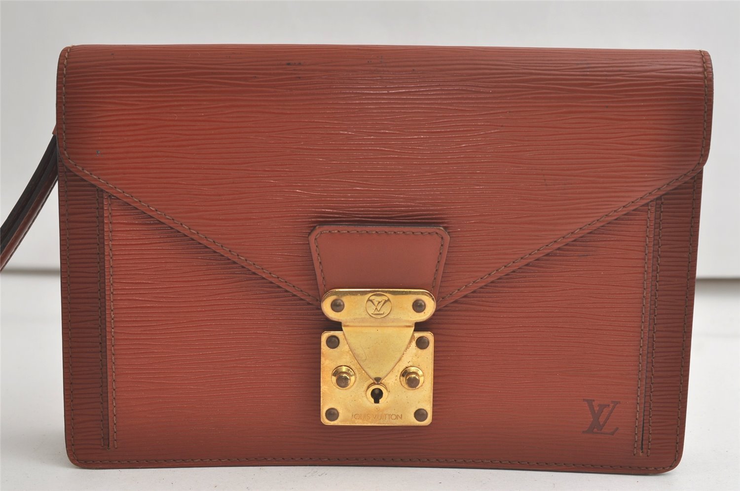 Auth Louis Vuitton Epi Pochette Sellier Dragonne Clutch Bag M52613 Brown 5815K