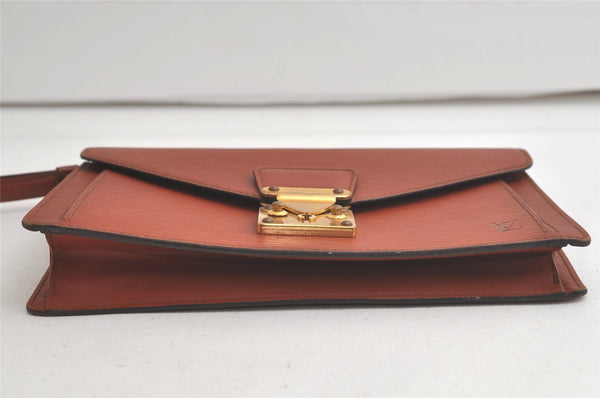 Auth Louis Vuitton Epi Pochette Sellier Dragonne Clutch Bag M52613 Brown 5815K