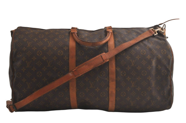 Auth Louis Vuitton Monogram Keepall Bandouliere 60 Boston Bag Old Model 5816K