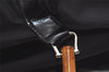 Authentic GUCCI Vintage Bamboo Shoulder Tote Bag Nylon Leather Black 5817K