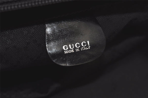 Authentic GUCCI Vintage Bamboo Shoulder Tote Bag Nylon Leather Black 5817K