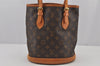Authentic Louis Vuitton Monogram Bucket PM Shoulder Tote Bag M42238 Junk 5820J