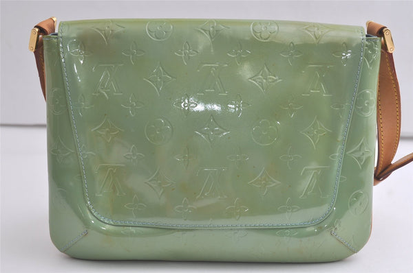 Auth Louis Vuitton Vernis Thompson Street Shoulder Bag Green M91009 LV 5821K