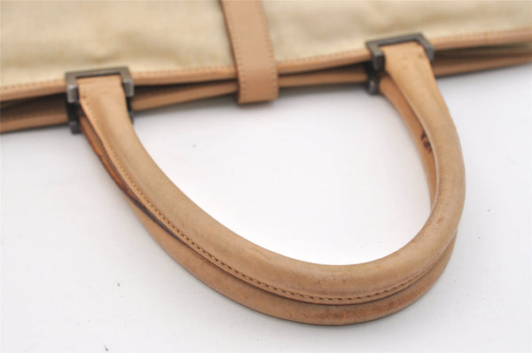 Authentic GUCCI Jackie Shoulder Tote Bag Nylon Leather 0021064 Beige 5822J