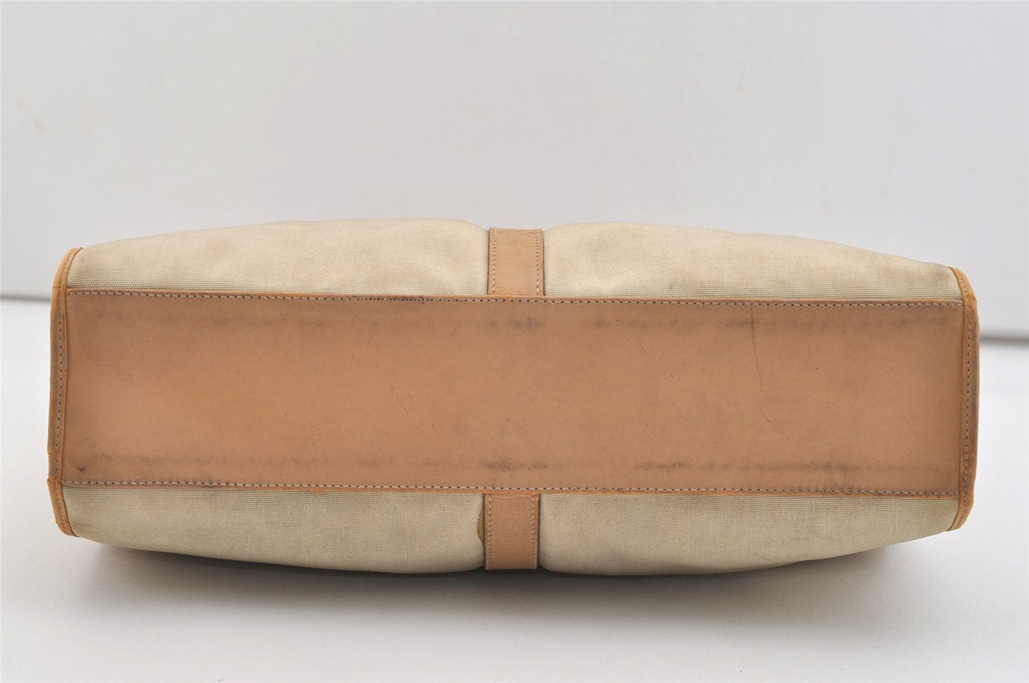 Authentic GUCCI Jackie Shoulder Tote Bag Nylon Leather 0021064 Beige 5822J