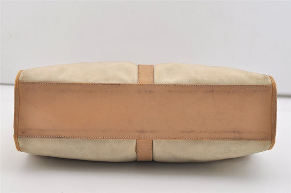 Authentic GUCCI Jackie Shoulder Tote Bag Nylon Leather 0021064 Beige 5822J