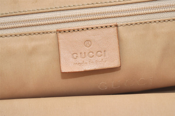 Authentic GUCCI Jackie Shoulder Tote Bag Nylon Leather 0021064 Beige 5822J