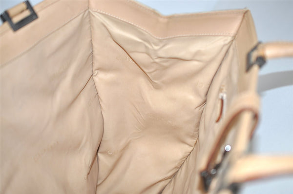 Authentic GUCCI Jackie Shoulder Tote Bag Nylon Leather 0021064 Beige 5822J