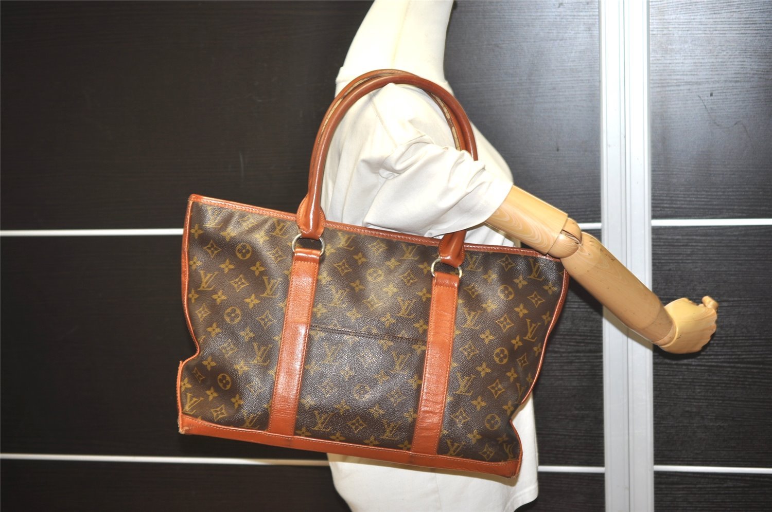 Auth Louis Vuitton Monogram Sac Weekend PM Vintage Tote Hand Bag M42425 LV 5824I