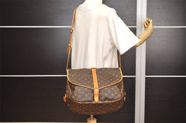 Authentic Louis Vuitton Monogram Saumur 35 Shoulder Cross Bag M42254 LV 5824J
