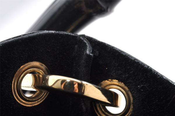 Authentic GUCCI Bamboo Vintage Shoulder Hand Bag Purse Leather Black 5827I