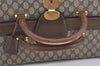 Authentic GUCCI Vintage Boston Hand Bag GG PVC Leather Brown 5827J