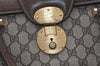 Authentic GUCCI Vintage Boston Hand Bag GG PVC Leather Brown 5827J