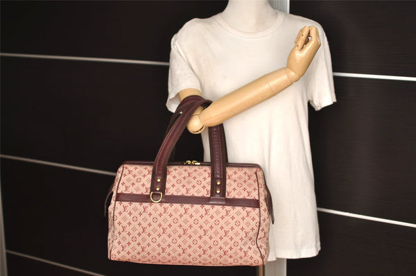 Authentic Louis Vuitton Monogram Mini Josephine GM Hand Bag Pink M92213 LV 5828I