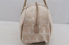 Authentic CHANEL New Travel Line Hand Boston Bag Purse Nylon Leather Beige 5829J