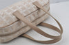 Authentic CHANEL New Travel Line Hand Boston Bag Purse Nylon Leather Beige 5829J