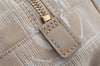 Authentic CHANEL New Travel Line Hand Boston Bag Purse Nylon Leather Beige 5829J