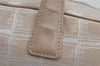 Authentic CHANEL New Travel Line Hand Boston Bag Purse Nylon Leather Beige 5829J