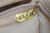 Authentic CHANEL New Travel Line Hand Boston Bag Purse Nylon Leather Beige 5829J