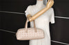 Authentic CHANEL New Travel Line Hand Boston Bag Purse Nylon Leather Beige 5829J