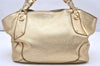 Authentic PRADA Vintage Leather Shoulder Tote Bag Gold 5830K