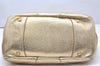 Authentic PRADA Vintage Leather Shoulder Tote Bag Gold 5830K