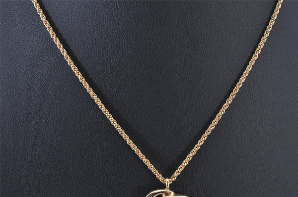 Authentic Christian Dior Gold Tone Chain Pendant Necklace CD 5831K