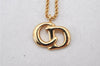 Authentic Christian Dior Gold Tone Chain Pendant Necklace CD 5831K