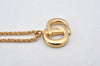 Authentic Christian Dior Gold Tone Chain Pendant Necklace CD 5831K