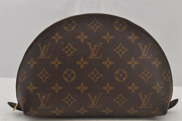 Auth Louis Vuitton Monogram Trousse Demi Ronde 23 Cosmetic Pouch LV Junk 5832J