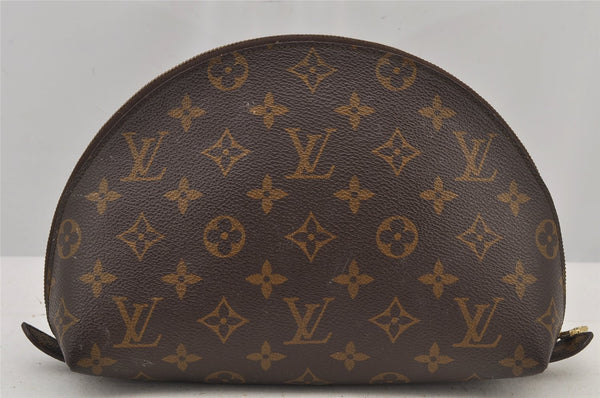 Auth Louis Vuitton Monogram Trousse Demi Ronde 23 Cosmetic Pouch LV Junk 5832J