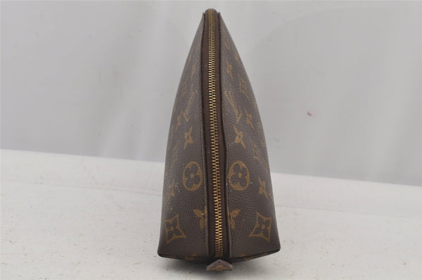 Auth Louis Vuitton Monogram Trousse Demi Ronde 23 Cosmetic Pouch LV Junk 5832J