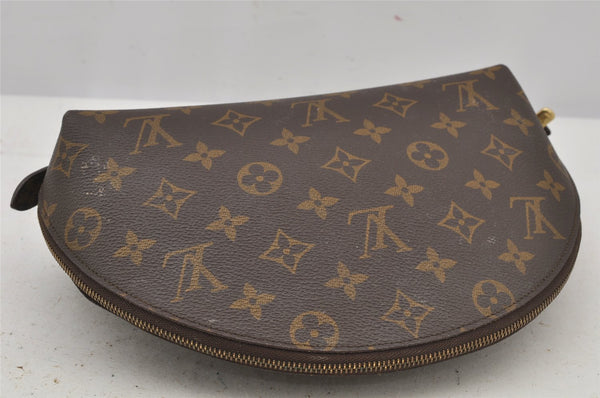 Auth Louis Vuitton Monogram Trousse Demi Ronde 23 Cosmetic Pouch LV Junk 5832J