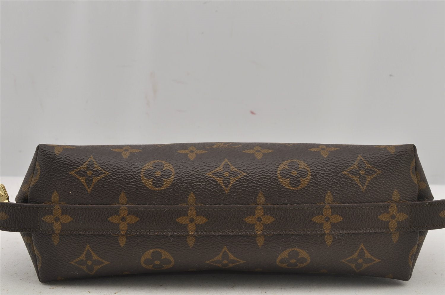 Auth Louis Vuitton Monogram Trousse Demi Ronde 23 Cosmetic Pouch LV Junk 5832J