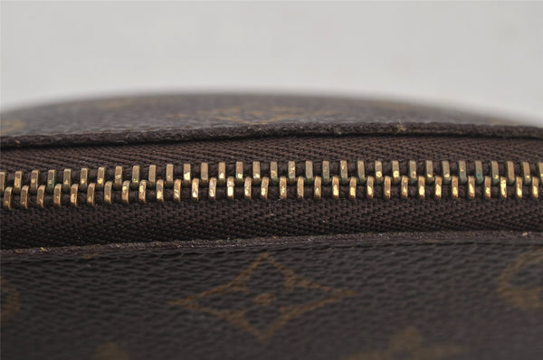 Auth Louis Vuitton Monogram Trousse Demi Ronde 23 Cosmetic Pouch LV Junk 5832J