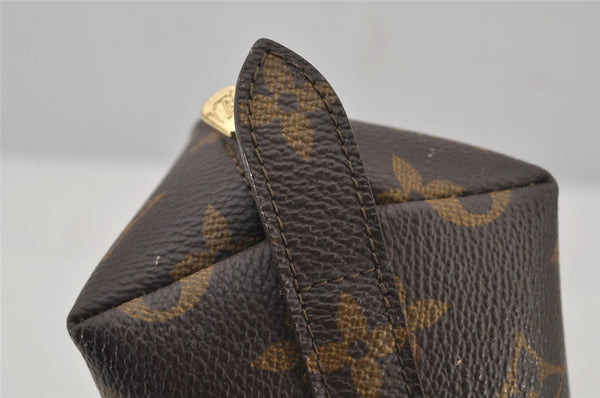 Auth Louis Vuitton Monogram Trousse Demi Ronde 23 Cosmetic Pouch LV Junk 5832J