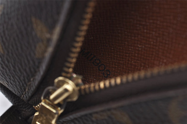 Auth Louis Vuitton Monogram Trousse Demi Ronde 23 Cosmetic Pouch LV Junk 5832J