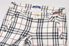 Authentic BURBERRY BLUE LABEL Check Pants Canvas Leather USA Size 36 White 5832K