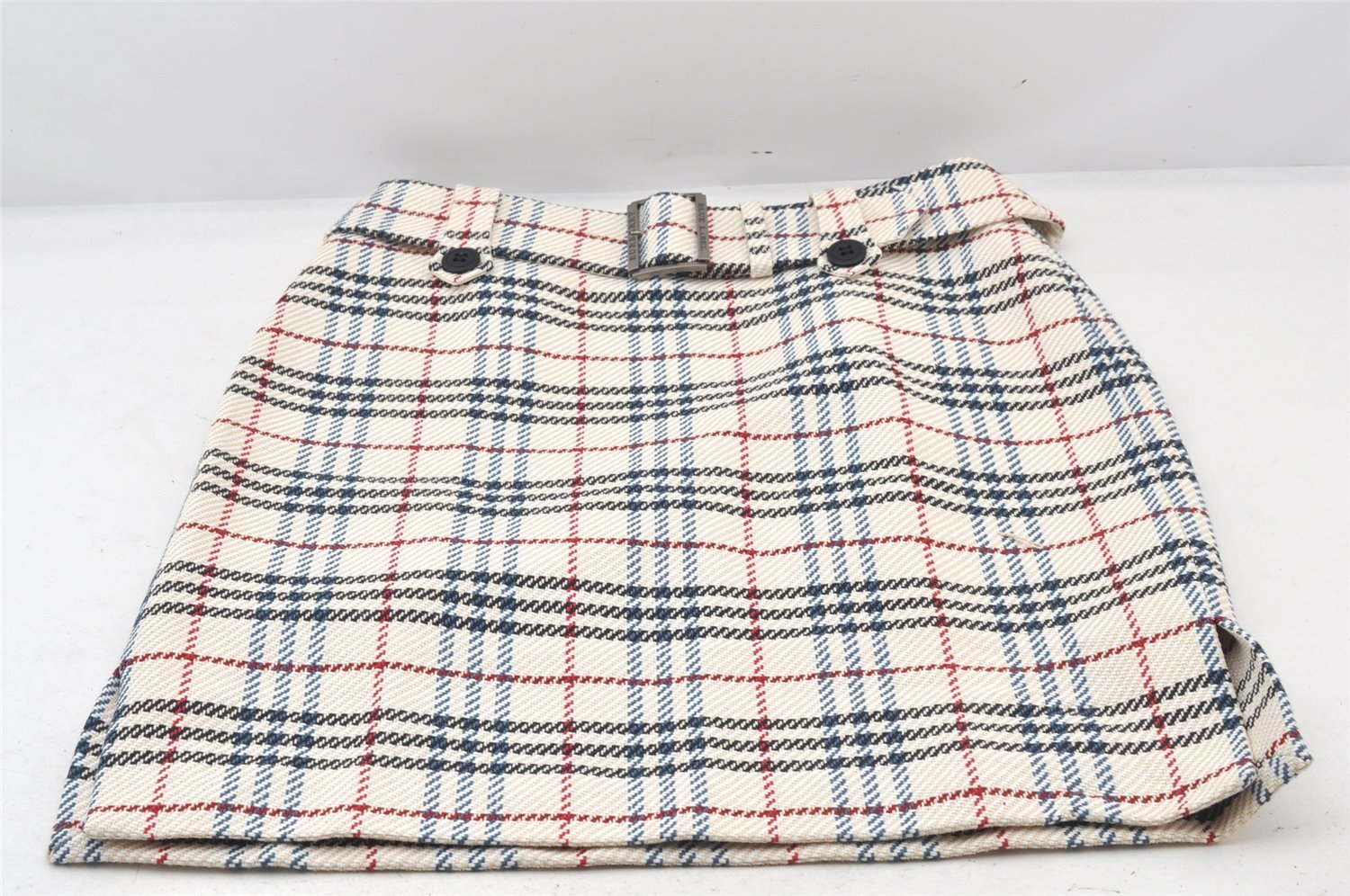 Authentic BURBERRY Vintage BLUE LABEL Chack Skirt Canvas Beige  5834K