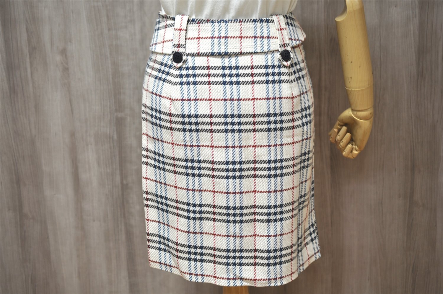 Authentic BURBERRY Vintage BLUE LABEL Chack Skirt Canvas Beige  5834K