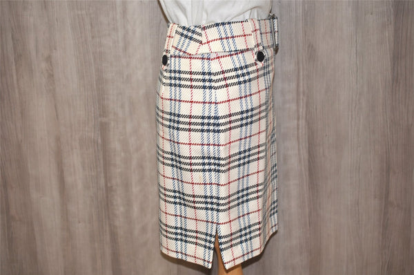 Authentic BURBERRY Vintage BLUE LABEL Chack Skirt Canvas Beige  5834K