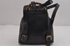 Authentic GUCCI Vintage Bamboo Drawstring Backpack Leather Black 5835J