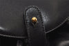 Authentic GUCCI Vintage Bamboo Drawstring Backpack Leather Black 5835J