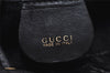 Authentic GUCCI Vintage Bamboo Drawstring Backpack Leather Black 5835J